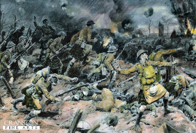 Prisoners in Posse: The Enemy Routed by the Highlanders near Ypres by Frank Dadd