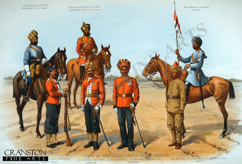 Types of the Indian Native Army Madras by Richard Simkin