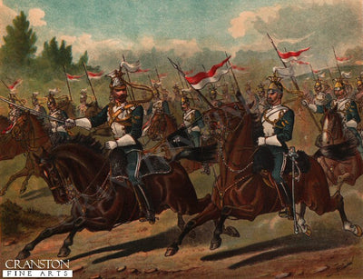 17th Lancers, Dispersing in Pursuit During a Field Day by Richard Simkin