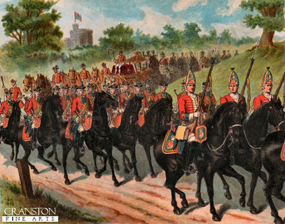 A Royal Escort in 1742 by Richard Simkin.
