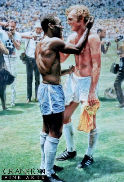 Pele and Bobby Moore by Peter Cornwell.