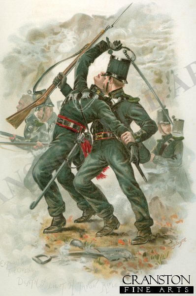 The Exploit at the Ovens, Death of Lieutenant H Tryon, Rifle Brigade 20th November 1854 by Harry Payne