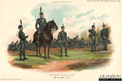 The Royal Irish Rifles by Richard Simkin. (PD)