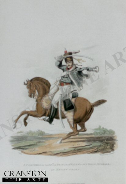 Corporal, 10th or Prince of Wales Own Royal Hussars in Review Order by J C Stadler after Charles Hamilton Smith.