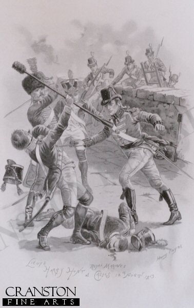 Lieutenant Harry Hunt at Cassis, 18th August 1813 by Harry Payne.