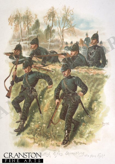 The Scottish Rifles, Skirmishing at a Sham Fight by Harry Payne.