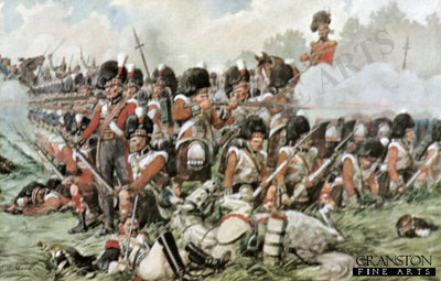 Cameron Highlanders in Square at Waterloo by Richard Simkin.