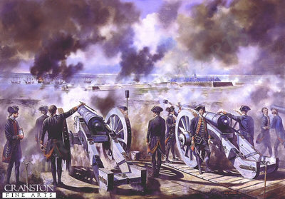 Siege of Louisbourg, Canada, July 1745 by David Rowlands.