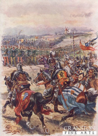 Charge of the French Cavalry, Battle of Crecy by Harry Payne.