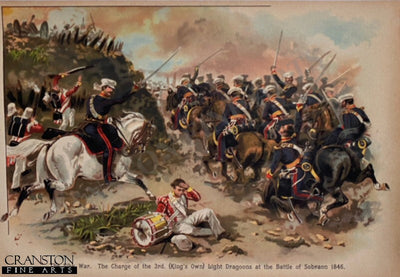 The Sihk War - The Charge of the 3rd (Kings Own) Light Dragoons at the Battle of Sobraon 1846 by Harry Payne.