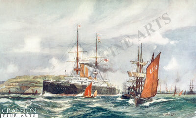 HMS Formidable in Plymouth Sound by Charles Dixon. [print]