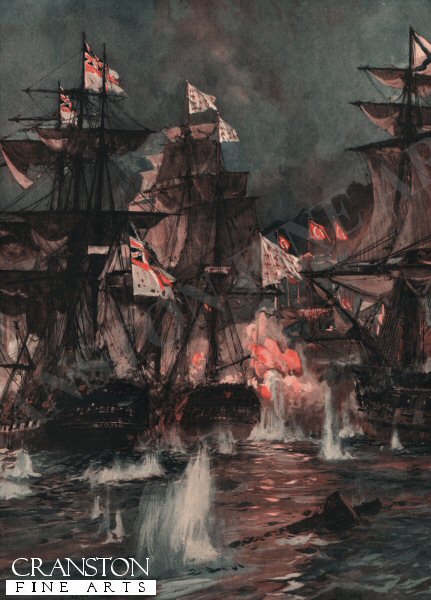 The Battle of Navarino by Charles Dixon. [Postcard]