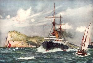 The Canopus off Gibraltar by Charles Dixon. [print]