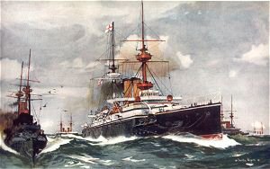 The Majestic. Flagship of the Channel Squadron by Charles Dixon. [print]