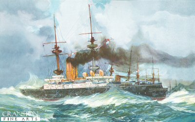 The Mars in the Channel Squadron, 1901 by Charles Dixon. [print]