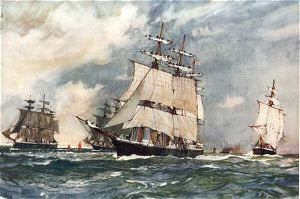The Sailing Training Squadron 1899 by Charles Dixon. [print]