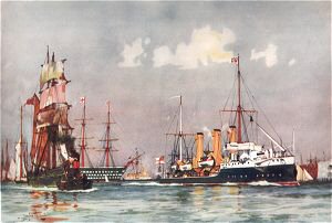 The Speedy Leaving Portsmouth by Charles Dixon. [print]
