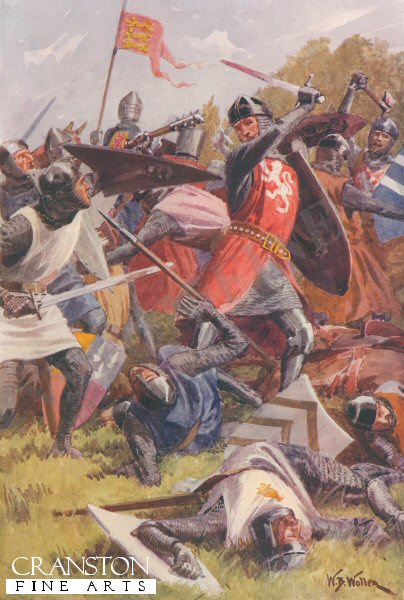 The Battle of Evesham, August 4th 1265 by William Barnes Wollen [Postcard]