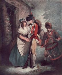 The Billeted Soldier&#39;s Departure Engraved by Graham after George Morland.