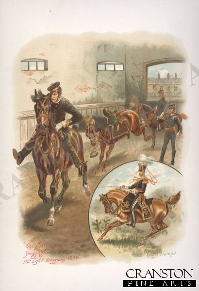 The First Lesson - Young Officers Ride by Harry Payne [Antique]
