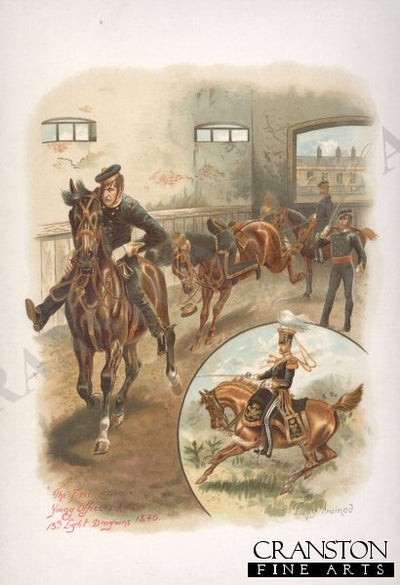 The First Lesson - Young Officers Ride by Harry Payne [Antique]