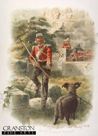 Capture of Derby by the 95th Derbyshire Regiment, the 1st of March 1858  by Harry Payne. [Postcard]