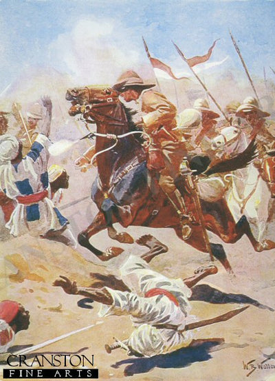 Charge of the 21st Lancers at Omdurman by William Barnes Wollen. [Postcard]