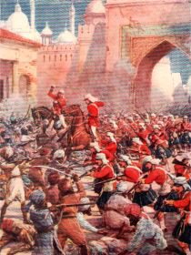 Sir Henry Havelock at the Relief of Lucknow by Howard Davie [Antique]