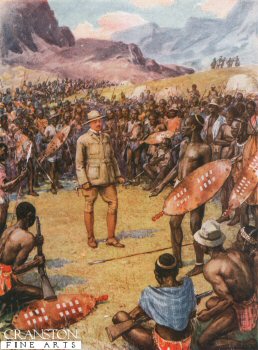 Cecil Rhodes with the Matabeles by Howard Davie [Antique]