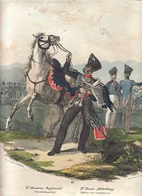3tes Husaren Regiment (Brandenburgisches)   3te Pionir Abteilung (Officier und Unterofficier) artist possibly L Elsholz, Carl Rechlin or J Schutlz [Antique]