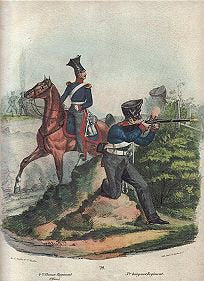 4tes Ulanen Regiment (Officier) / 3tes Dragoner Regiment artist possibly L Elsholz, Carl Rechlin or J Schutlz [Antique]