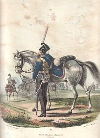 Garde Dragoner Regiment (trompeter) artist possibly L Elsholz, Carl Rechlin or J Schutlz [Antique]