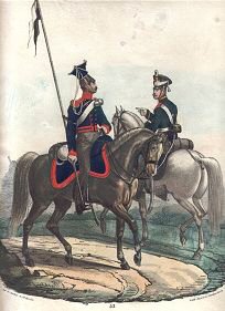 2tes Ulanen Regiment  / 6te Artillerie Brigade (Unterofficier) artist possibly L Elsholz, Carl Rechlin or J Schutlz [Antique]
