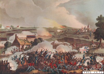 The Centre of the British Army in Action at the Battle of Waterloo, June 18 1815 by T Sutherland after W Heath