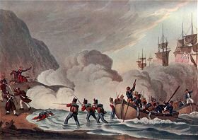 Landing Troops in the Face of the Enemy by M Dubourg after Atkinson
