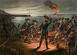 US Army Artillery Retreat from Long Island 1776 by Werner [Antique]
