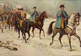 US Army Commander in Chief, Staff Officer, Colonel and Private, 1st Continental Rhode Island Infantry 1782-1796 by Werner [Antique]