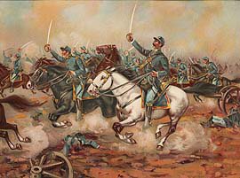 US Army Cavalry Charge of the 5th Regulars, Gains Mill 1862 by Werner [Antique]