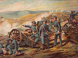 US Army Field Batteries, Malvern Hill 1862 by Werner [Antique]