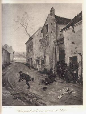 Une grand garde aux environs de Paris (1870-1871) by Henry Dupray [Antique]