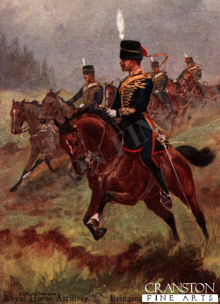 &#34;Bringing Up the Guns&#34; - Royal Horse Artillery by George Derville Rowlandson. [Postcard]