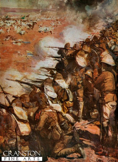 Battle of Omdurman by Cyrus Cuneo. [Postcard]