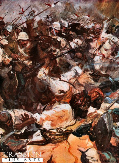 Charge of the Lancers at Kandahar by Cyrus Cuneo. [Postcard]