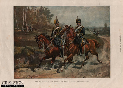 The 4th (Queen&#39;s Own) Hussars in Review Order : Reconnoitring by Harry Payne. [Antique]