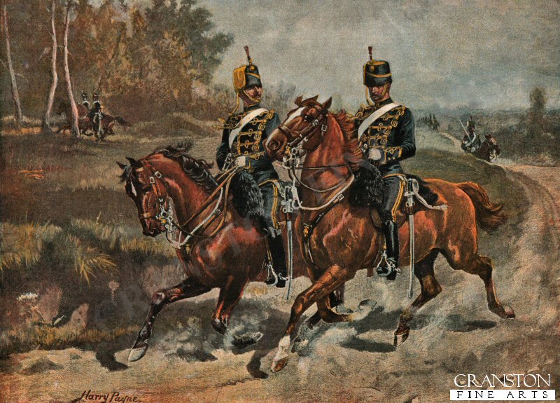 The 4th (Queen&#39;s Own) Hussars in Review Order : Reconnoitring by Harry Payne. [Postcard]