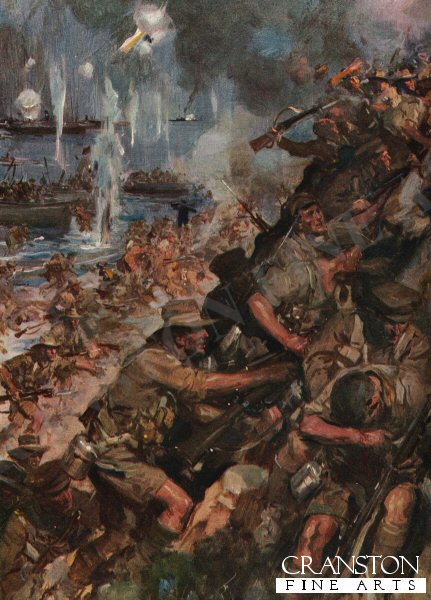 Australian Imperial Force at Gallipoli by Cyrus Cuneo. [Postcard]