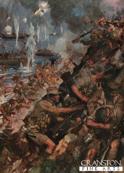 Australian Imperial Force at Gallipoli by Cyrus Cuneo. [Postcard]