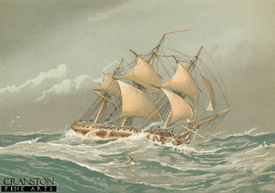 A 28 Gun Frigate About 1794 by W Fred Mitchell [Antique]