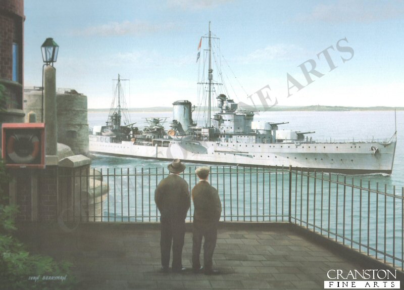HMS Ajax by Ivan Berryman. [Postcard]