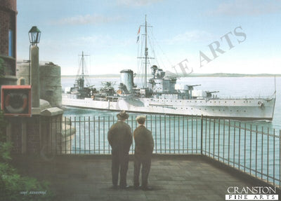 HMS Ajax by Ivan Berryman. [Postcard]